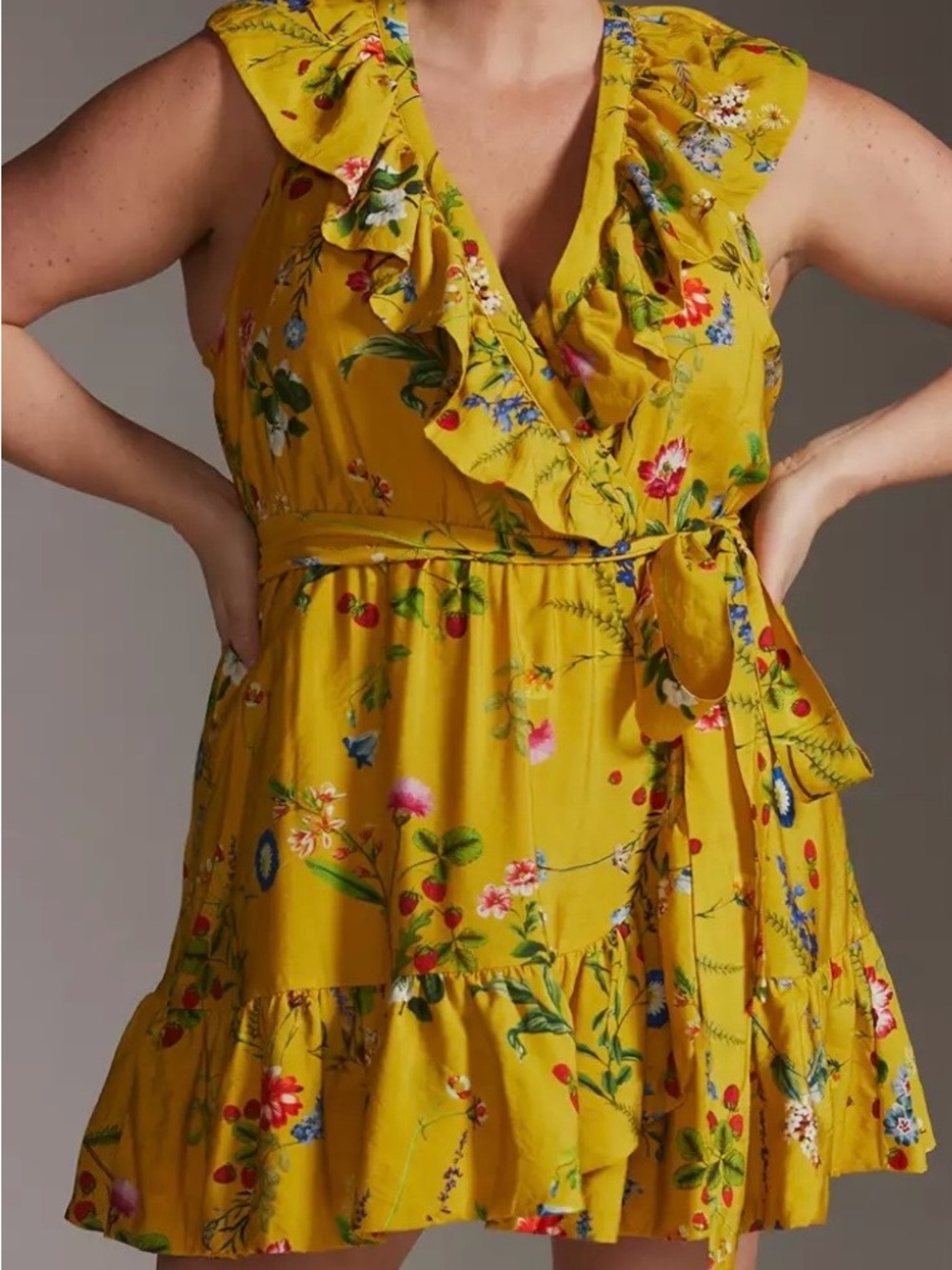 Maeve Strawberry Floral Wrap
Yellow Mini Dress Plus size
